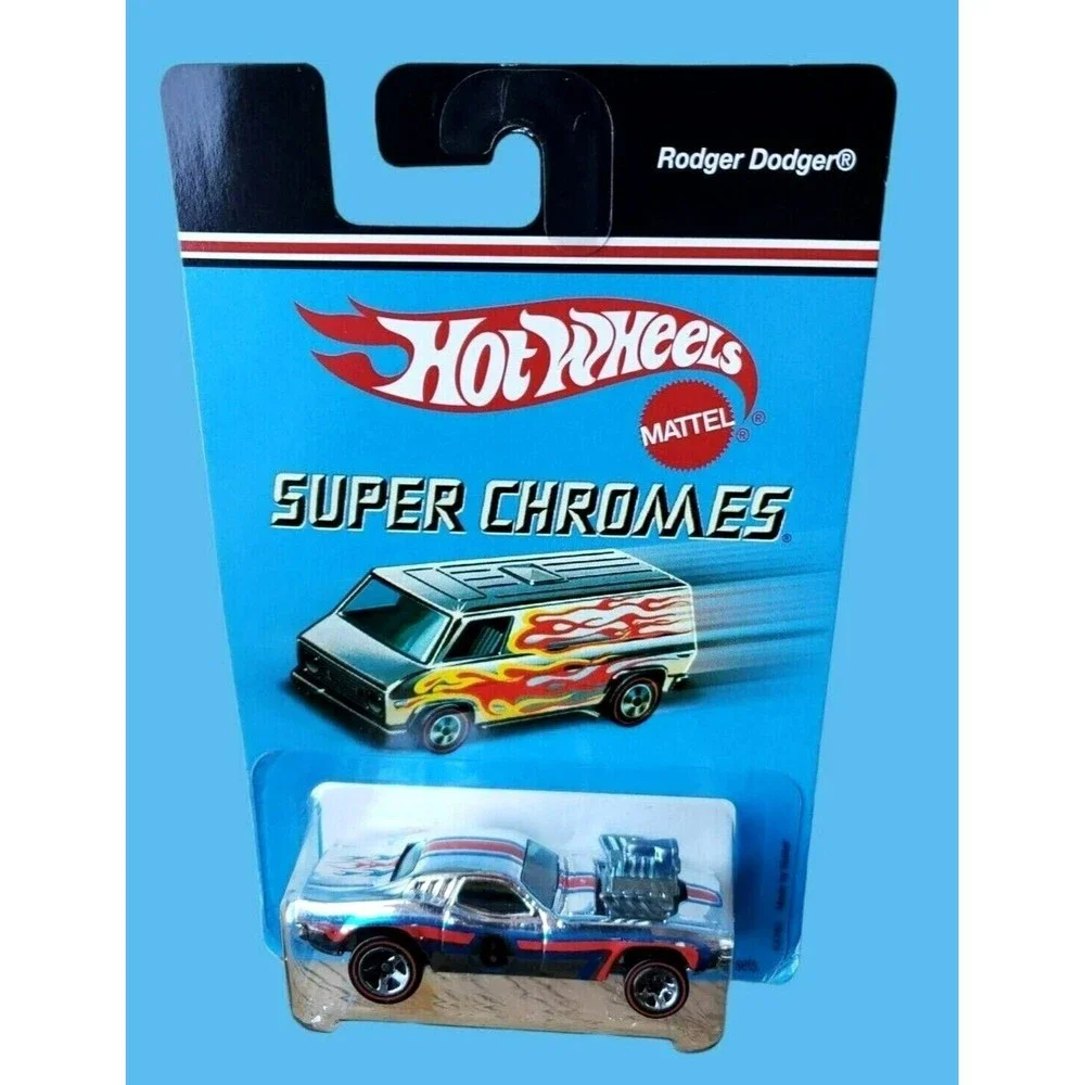 2006 Hot Wheels RODGER DODGER Super Chromes REDLINE 5 SPOKE Silver 1:64 MOC